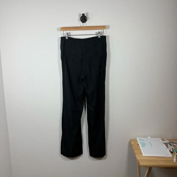 Maeve Anthropologie The Naomi Linen Wide-Leg Flare Pants in Black Size 6 - Picture 11 of 15